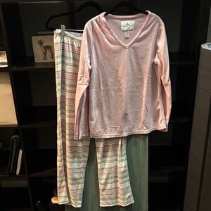 Soft Pink V-Neck Pajama Set